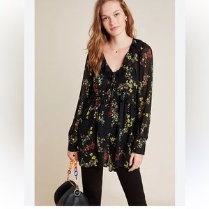 Anthropologie Maeve Jamison ruffled tunic